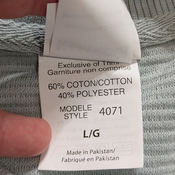 NWT Souvenirs Northern Blue Ribbed Aspen Colorado Pullover Sweatshirt L - Picture 7 of 9